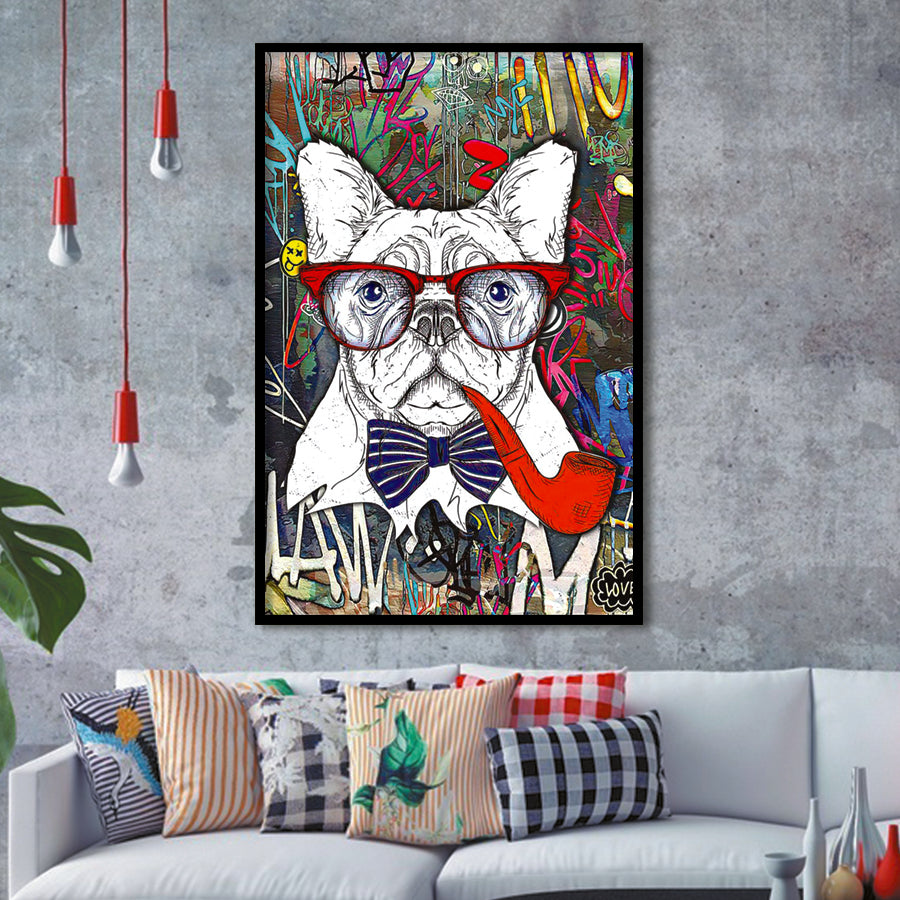 Frenchie Life Dog Pet House Decor Framed Art Print Wall Decor - Painting Art, Wall Art, Framed Picture, Black Frame
