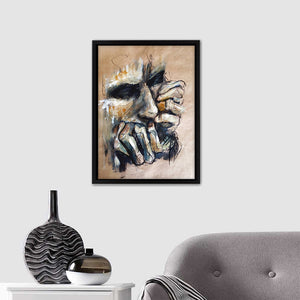 Face Abstract Oil Painting Framed Canvas Wall Art - Canvas Prints,Framed Art, Prints for Sale, Canvas Painting