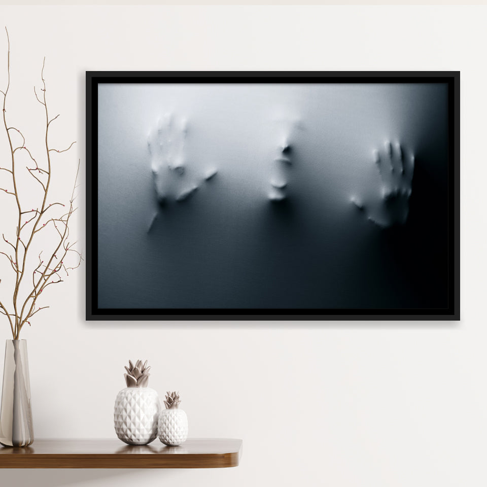 Face In The Wall Framed Canvas Prints Wall Art - Painting Prints, Wall Decor, Floating Frame