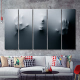 Face In The Wall 5 Piece Canvas Prints Wall Art - Painting Prints, Wall Decor,Multi Panels