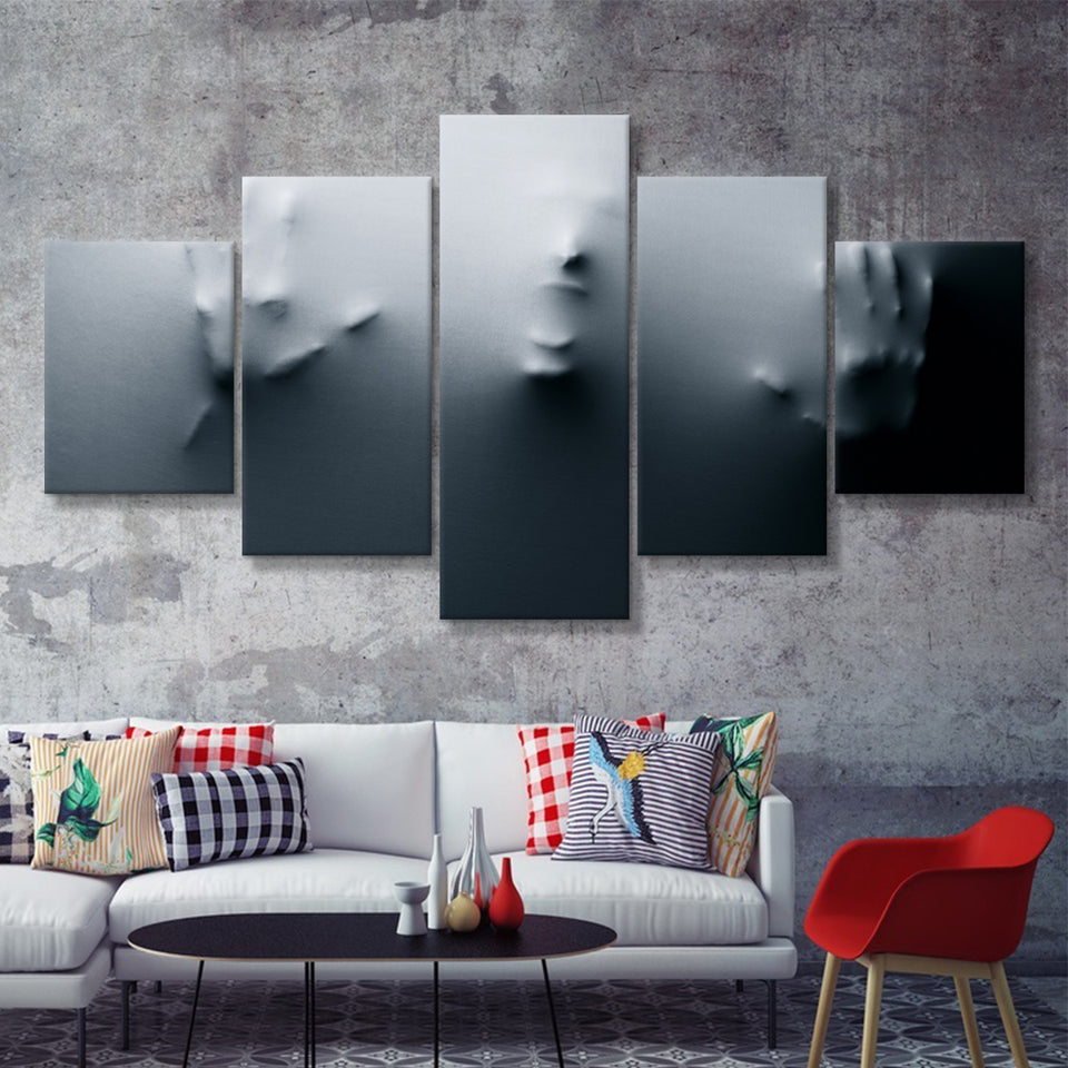 Face In The Wall 5 Piece Canvas Prints Wall Art - Painting Prints, Wall Decor,Multi Panel