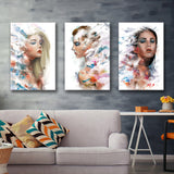 Faded Woman Canvas Set of 3 Piece Canvas Prints Wall Art Decor