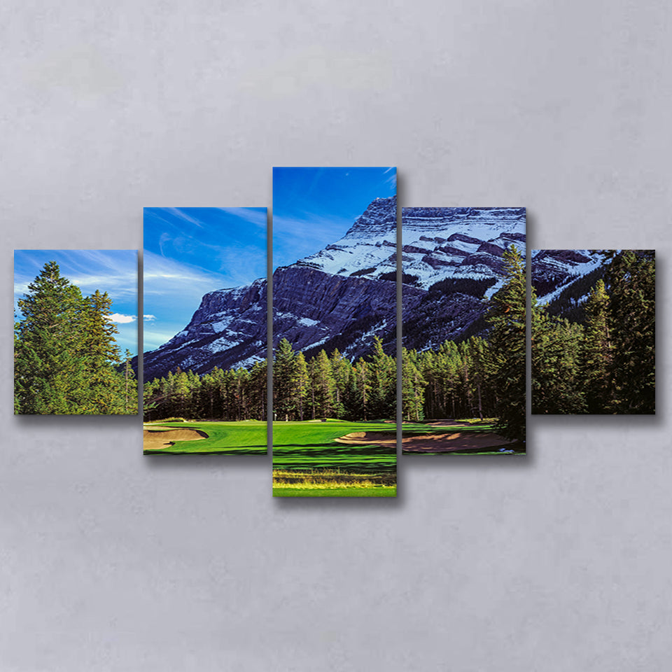 Fairmont Banff Springs Golf Course, Stanley Thompson, Canada, Golf Art Print, 5 Panels Canvas Prints Wall Art Decor