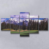 Fairmont Banff Springs Golf Course,Stanley Thompson Course Hole 01, Golf Art Print, 5 Panels Canvas Prints Wall Art Decor