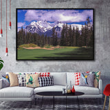 Fairmont Banff Springs Golf Course,Stanley Thompson Course Hole 01, Framed Canvas Prints Wall Art Decor, Floating Frame