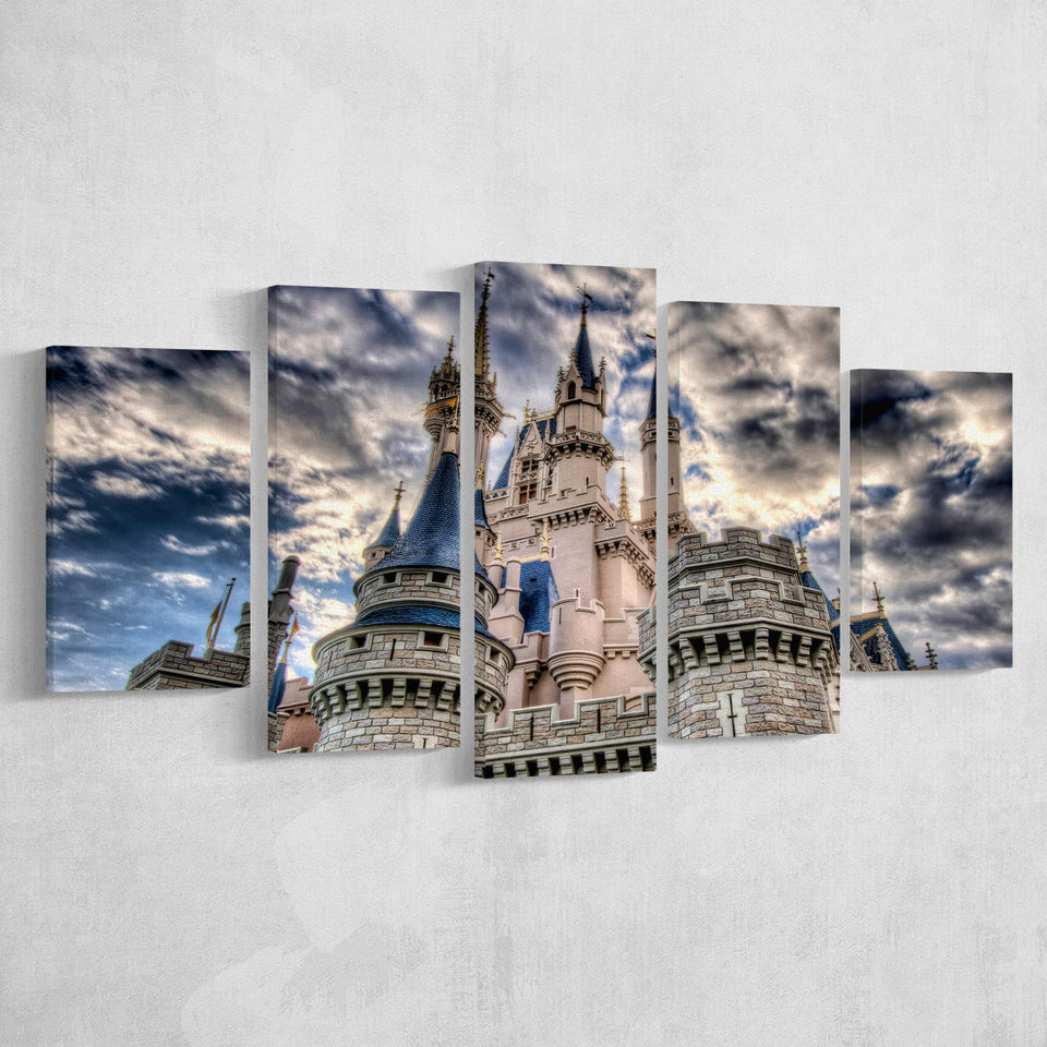 Fairy Castle 5 Piece Canvas Prints Wall Art Decor, Multi Panels, Mixed Canvas