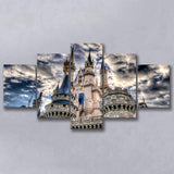 Fairy Castle 5 Piece Canvas Prints Wall Art Decor, Multi Panels, Mixed Canvas