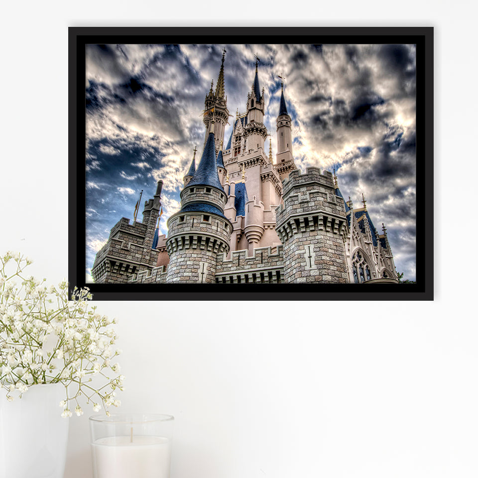 Fairy Castle Framed Canvas Prints Wall Art Decor, Framed Picture, Floating Frame