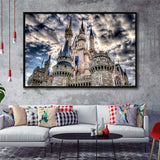Fairy Castle Framed Canvas Prints Wall Art Decor, Framed Picture, Floating Frame