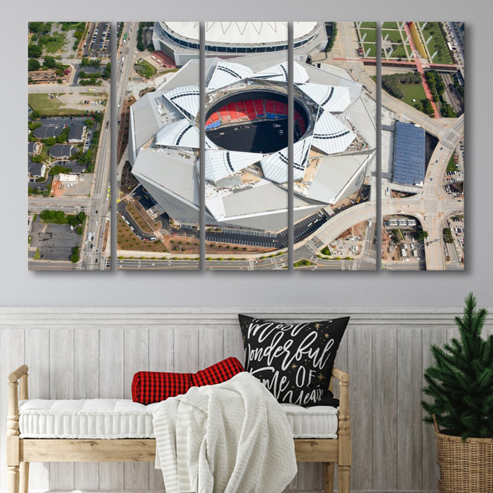 Falcons Stadium, Stadium Canvas, Sport Art, Gift for him, Multi Panels B, Canvas Prints Wall Art Decor