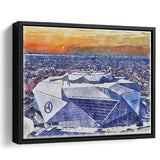 Falcons Stadium Watercolor, Sport Art Prints Fan Gift, Framed Canvas Prints Wall Art Decor