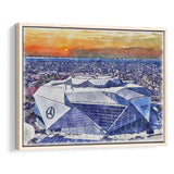 Falcons Stadium Watercolor, Sport Art Prints Fan Gift, Framed Canvas Prints Wall Art Decor