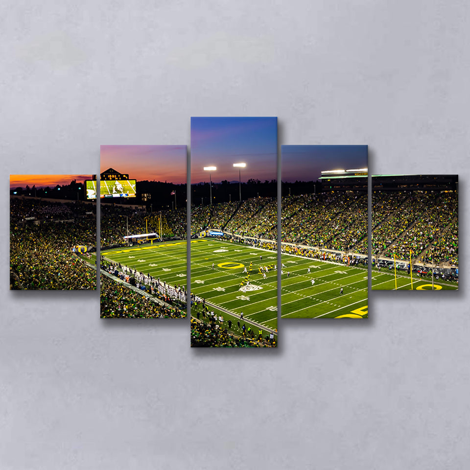 Fall Nights at Auzten Stadium, Stadium Canvas, Sport Art, Large Canvas, Multi Panels, Canvas Prints Wall Art Decor