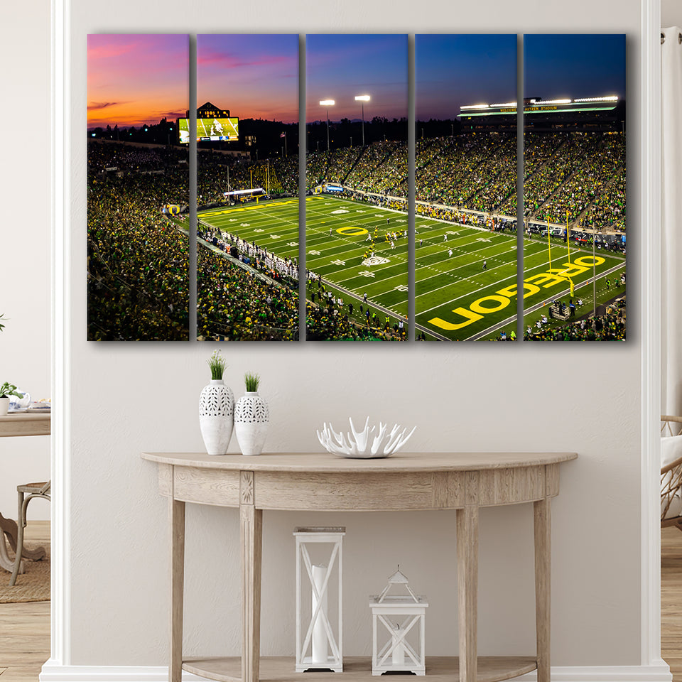Fall Nights at Auzten Stadium, Stadium Canvas, Sport Art, Gift for him, Multi Panels B, Canvas Prints Wall Art Decor
