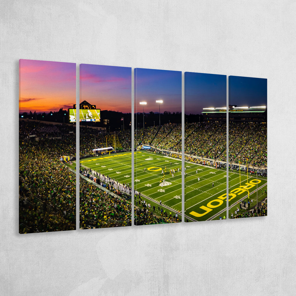 Fall Nights at Auzten Stadium, Stadium Canvas, Sport Art, Gift for him, Multi Panels B, Canvas Prints Wall Art Decor