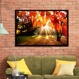 Fall Leaves Canvas  Framed Art Prints Wall Decor - Painting Prints, Wall Art, Framed Picture, Black Frame