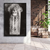 Falling Hair Black And White Print, Man Ray Framed Canvas Prints Wall Art Home Decor, Floating Frame