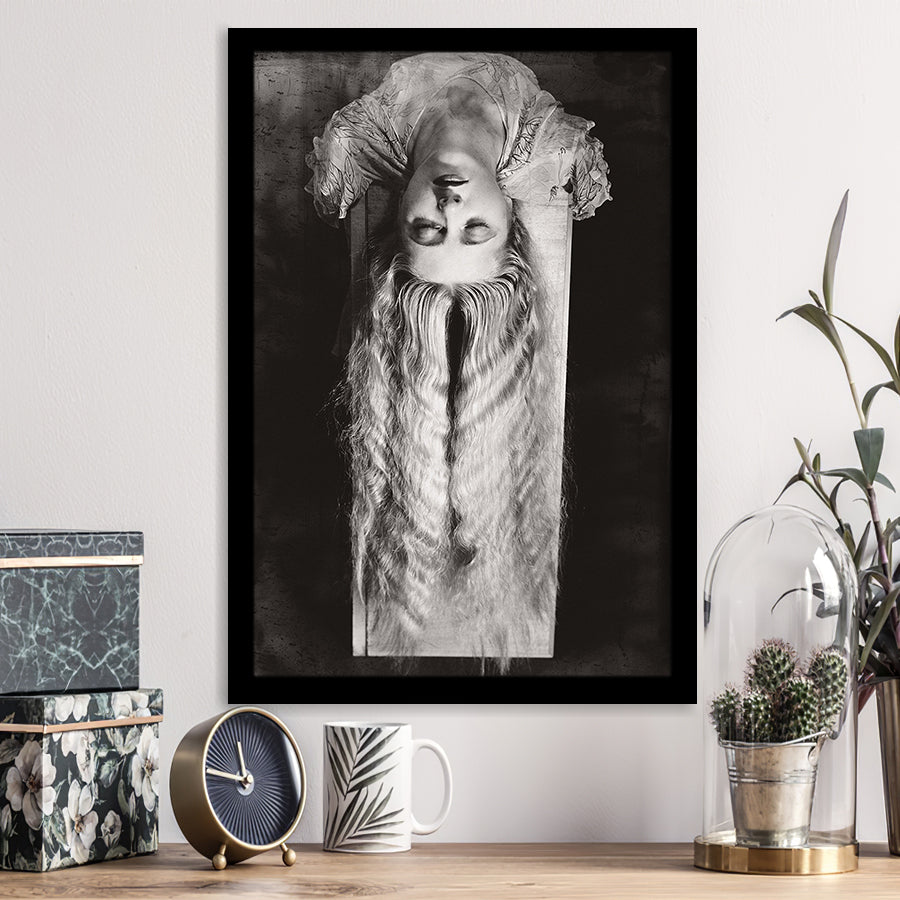 Falling Hair Black And White Print, Man Ray Framed Art Print Wall Art Decor,Framed Picture