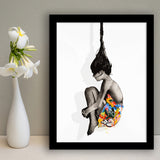 Falling Out Of Consciousness Graffiti Art, Framed Art Prints Wall Art Home Decor, Ready to Hang