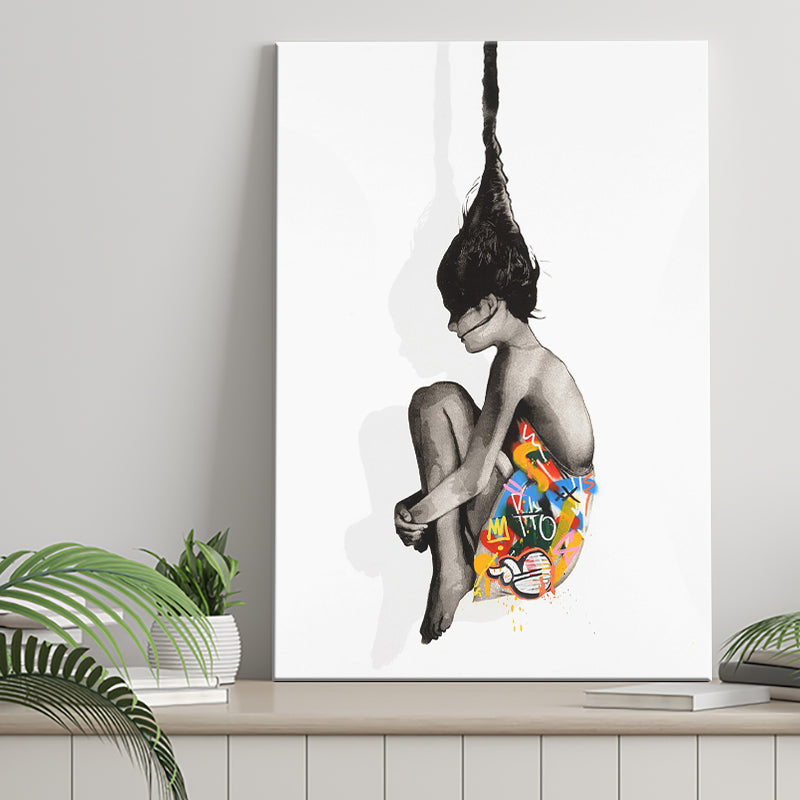 Falling Out Of Consciousness Graffiti Art, Canvas Prints Wall Art Home Decor, Ready to Hang