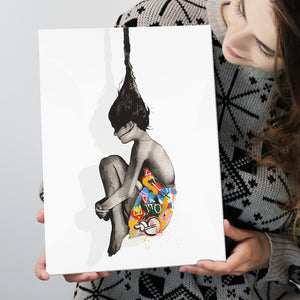 Falling Out Of Consciousness Graffiti Art, Canvas Prints Wall Art Home Decor, Ready to Hang