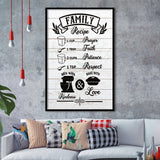 Family Recipe Framed Art Prints Wall Decor - Painting Prints, Framed Picture