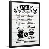 Family Recipe Framed Art Prints Wall Decor - Painting Prints, Framed Picture