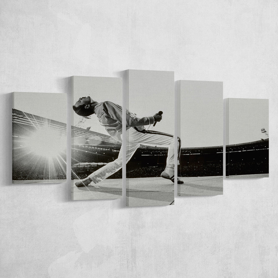 Famous Canvas, Freddie Mercury Music Art 5 Panels, Canvas Prints Wall Art Decor, Large Canvas Art