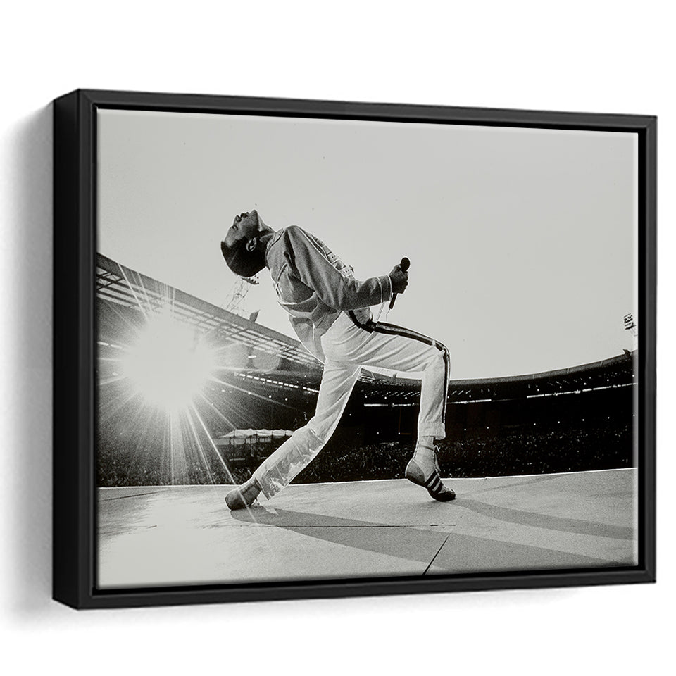 Famous Canvas, Freddie Mercury Music Art Framed Canvas Prints Wall Art Home Decor,Floating Frame