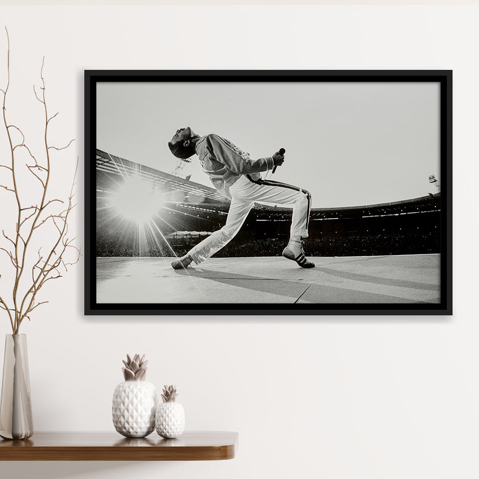 Famous Canvas, Freddie Mercury Music Art Framed Canvas Prints Wall Art Home Decor,Floating Frame