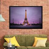 Famous Places, Eiffel Tower Lights And Pink Skies Art Framed Art Prints Wall Decor, Framed Picture, Large Art Prints