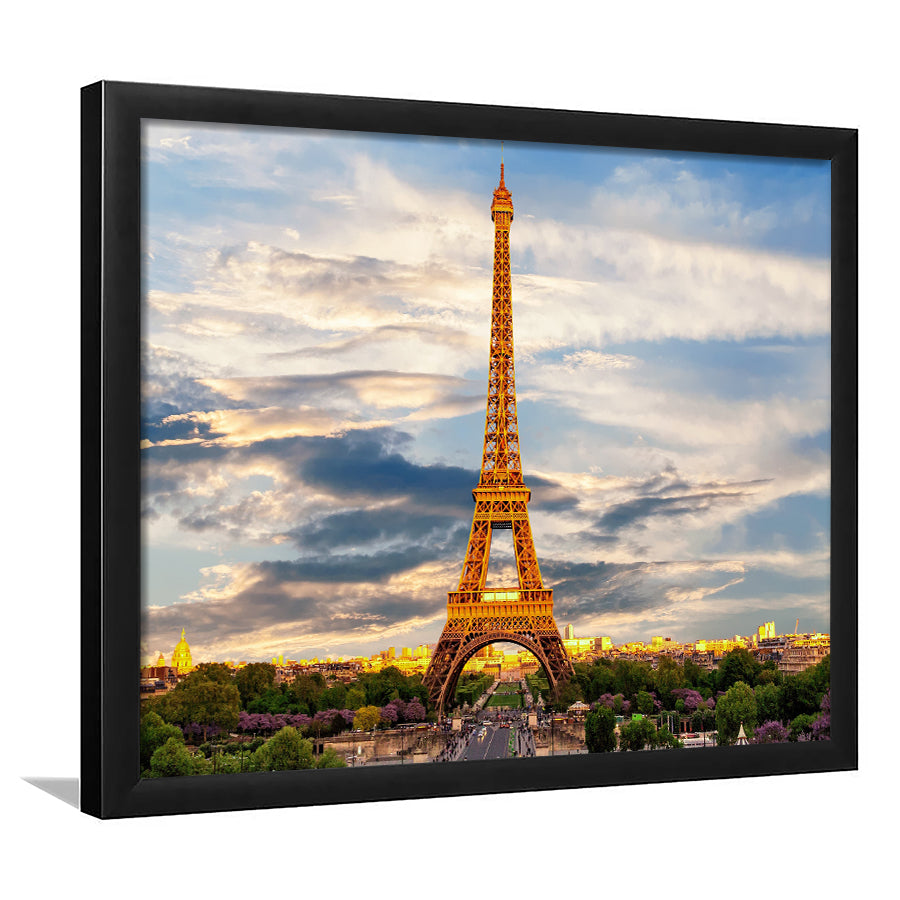 Famous Places Art Canvas, Eiffel Tower Paris Famous Cities Art  Framed Art Prints Wall Decor, Framed Picture, Large Art Prints