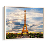 Famous Places Art Canvas, Eiffel Tower Paris Famous Cities Art  Framed Canvas Prints Wall Art, Floating Frame, Large Canvas
