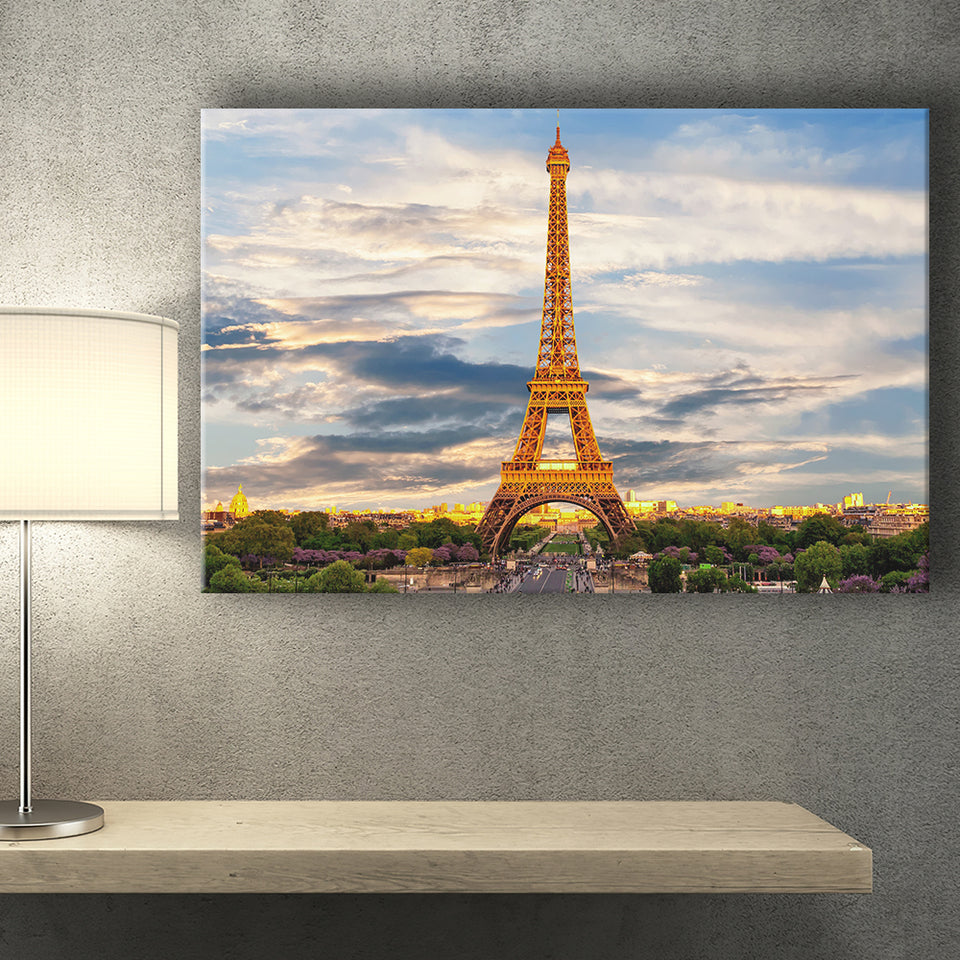 Famous Places Art Canvas, Eiffel Tower Paris Famous Cities Art  Canvas Prints Wall Art, Home Living Room Decor, Large Canvas