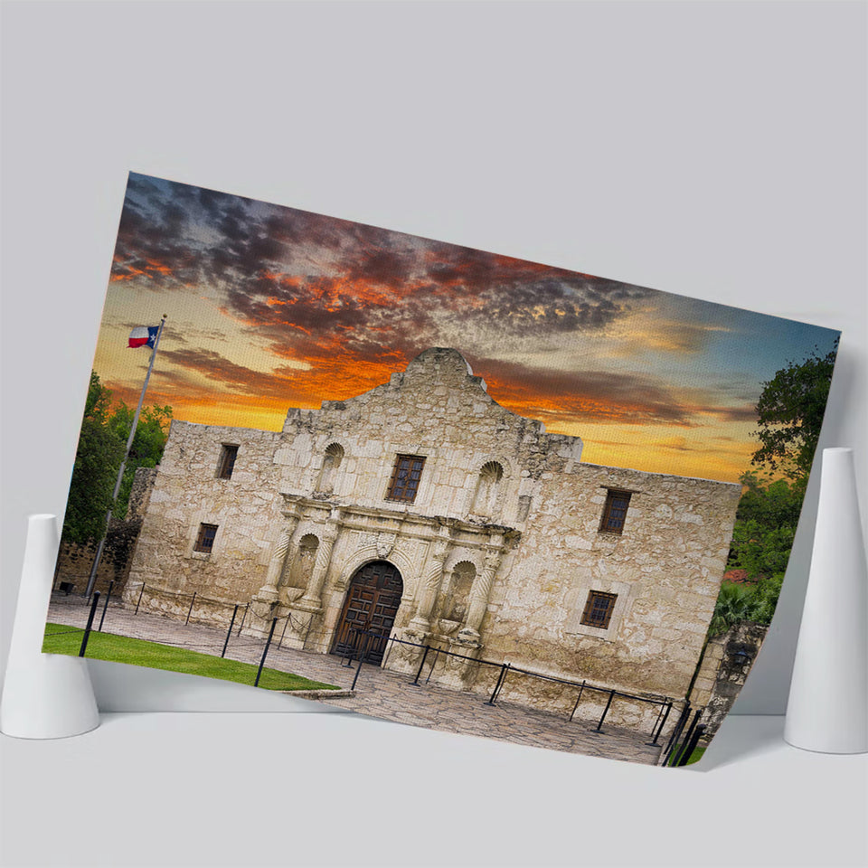 Famous Places Art Canvas The Alamo San Antonio Texas, Poster Art, Poster Print Wall Art Decor