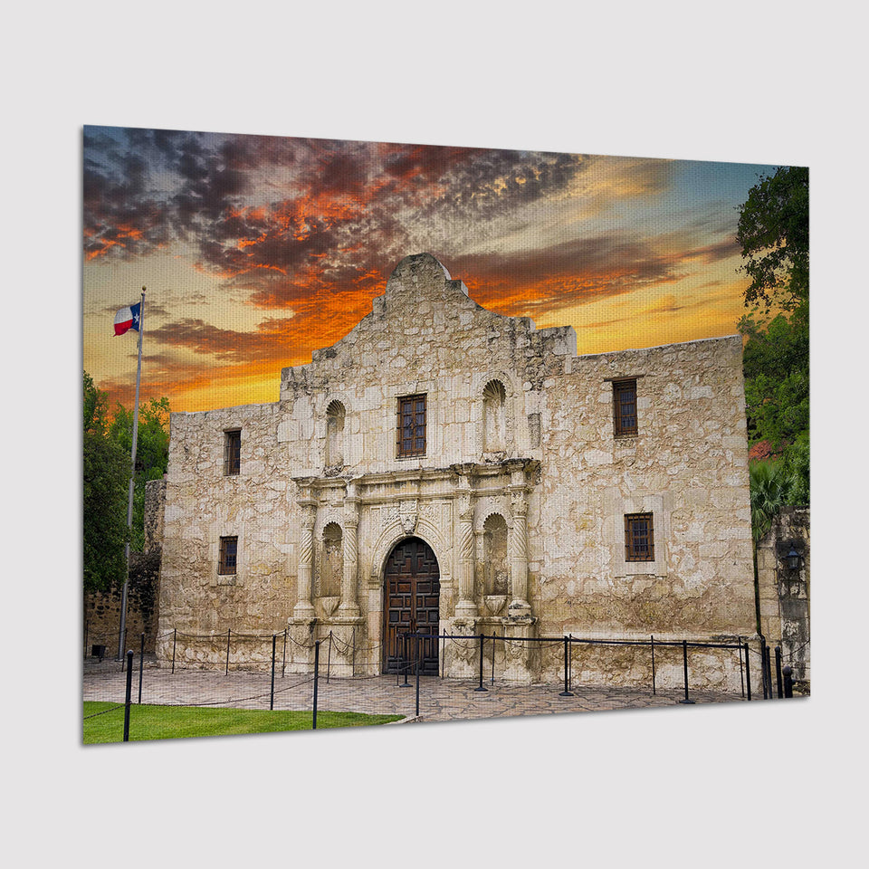 Famous Places Art Canvas The Alamo San Antonio Texas, Poster Art, Poster Print Wall Art Decor