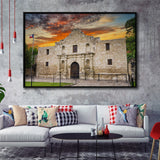 Famous Places Art Canvas The Alamo San Antonio Texas, Framed Canvas Prints Wall Art Decor, Framed Picture