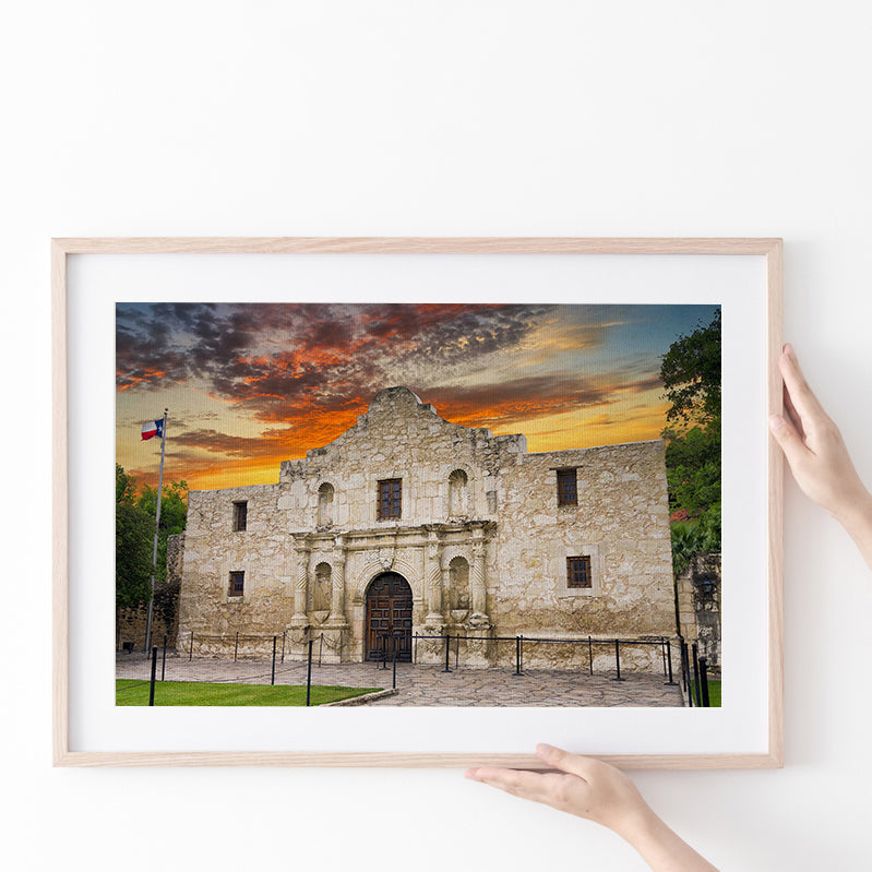 Famous Places Art Canvas The Alamo San Antonio Texas, Poster Art, Poster Print Wall Art Decor