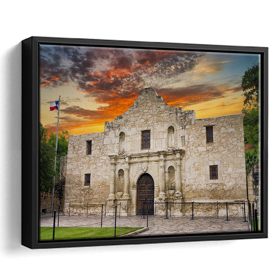 Famous Places Art Canvas The Alamo San Antonio Texas, Framed Canvas Prints Wall Art Decor, Framed Picture