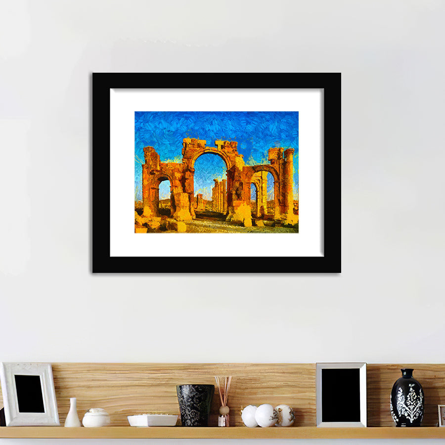 Famous Arch Of Palmyra Syria Framed Wall Art - Framed Prints, Art Prints, Home Decor, Painting Prints