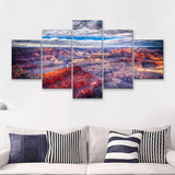 Famous View Of Grand Canyon  Arizona Usa 5 Pieces Canvas Prints Wall Art - Painting Canvas, Multi Panels, Wall Decor