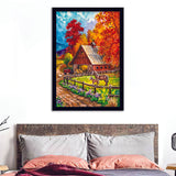 Farm With Barn And Horse Framed Wall Art - Framed Prints, Print for Sale, Painting Prints, Art Prints