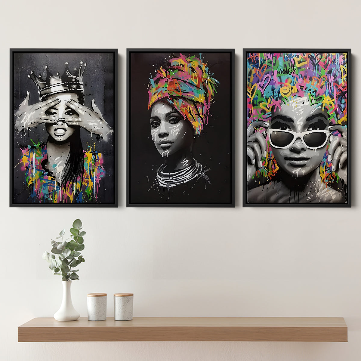 Fashion Colorful African American 3 Pieces For Living Room Decor Set o ...