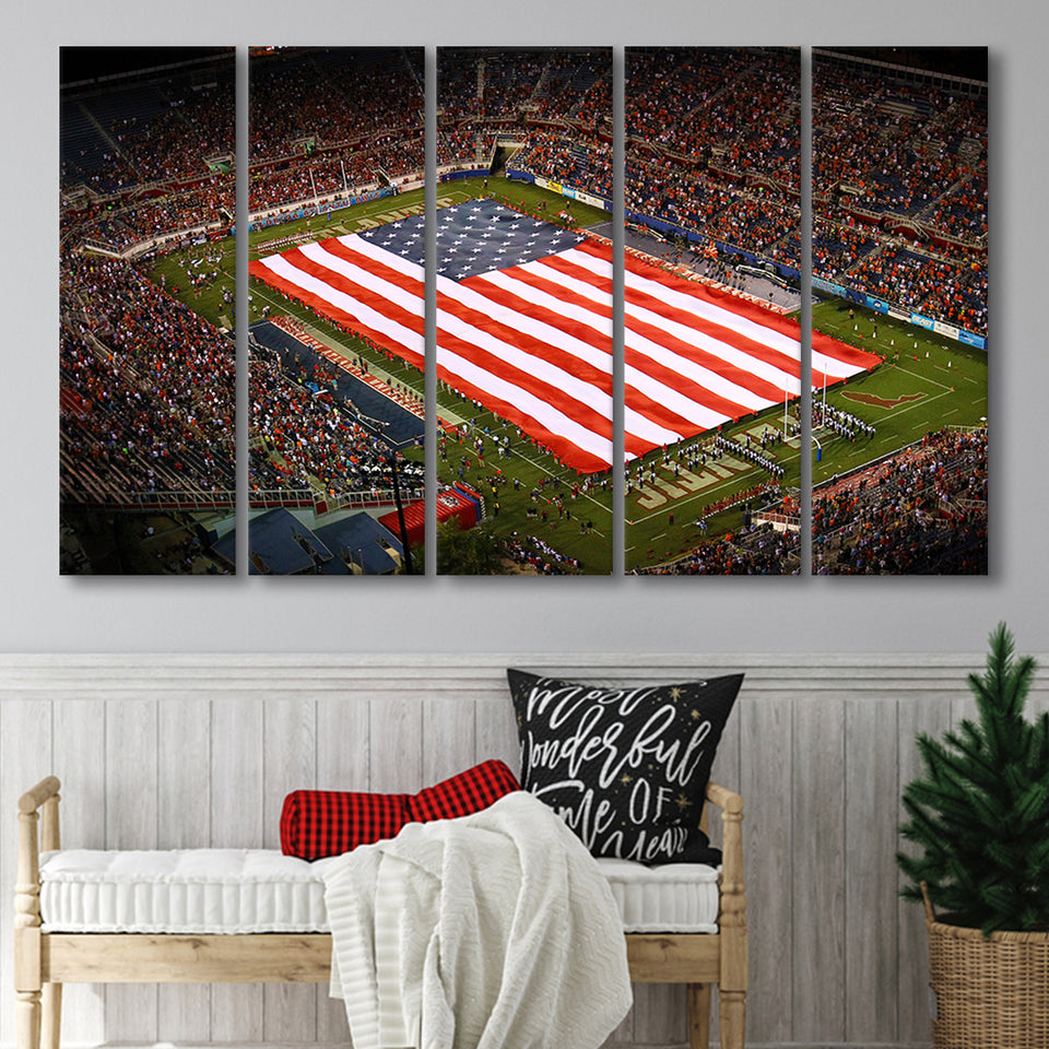 Fau stadium in Florida, Stadium Canvas, Sport Art, Gift for him, Multi Panels B, Canvas Prints Wall Art Decor