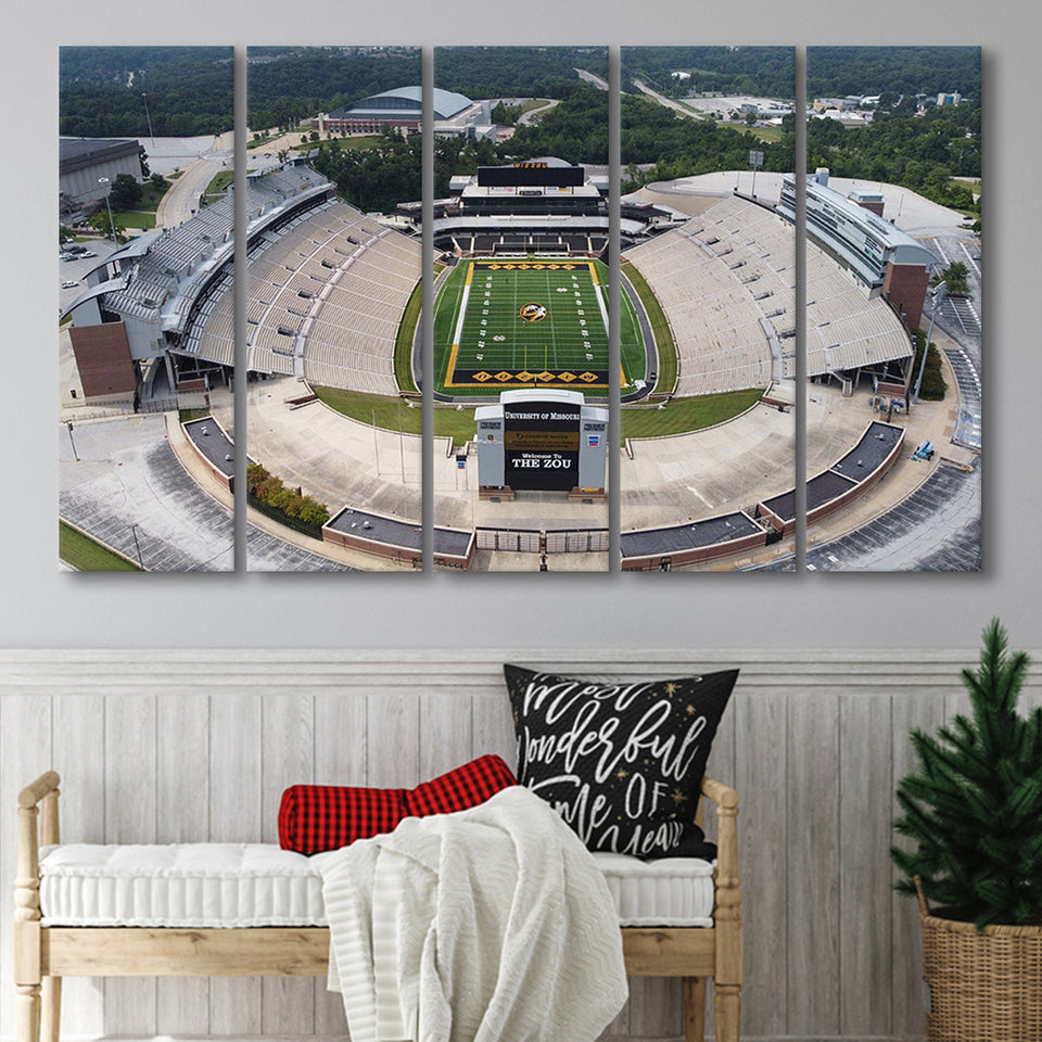 Faurot Field Stadium Canvas Prints Missouri Tigers Wall Art American,Multi Panels B,Sport Stadium Art Prints, Fan Gift