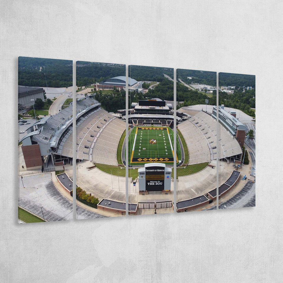 Faurot Field Stadium Canvas Prints Missouri Tigers Wall Art American,Multi Panels B,Sport Stadium Art Prints, Fan Gift