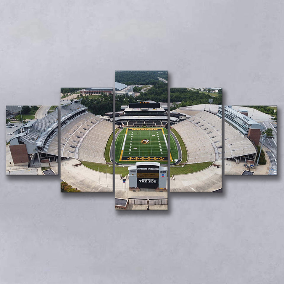 Faurot Field Stadium Canvas Prints Missouri Tigers Wall Art American,Multi Panels,Sport Stadium Art Prints, Fan Gift