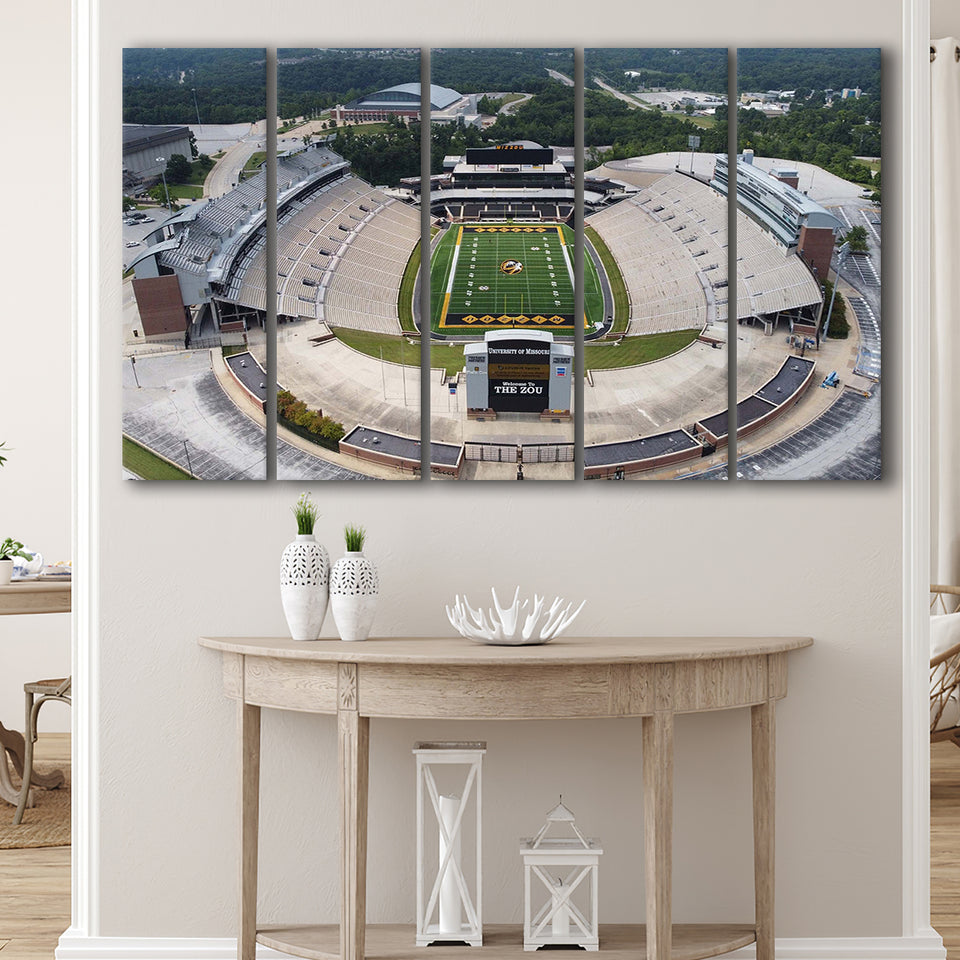 Faurot Field Stadium Canvas Prints Missouri Tigers Wall Art American,Multi Panels B,Sport Stadium Art Prints, Fan Gift