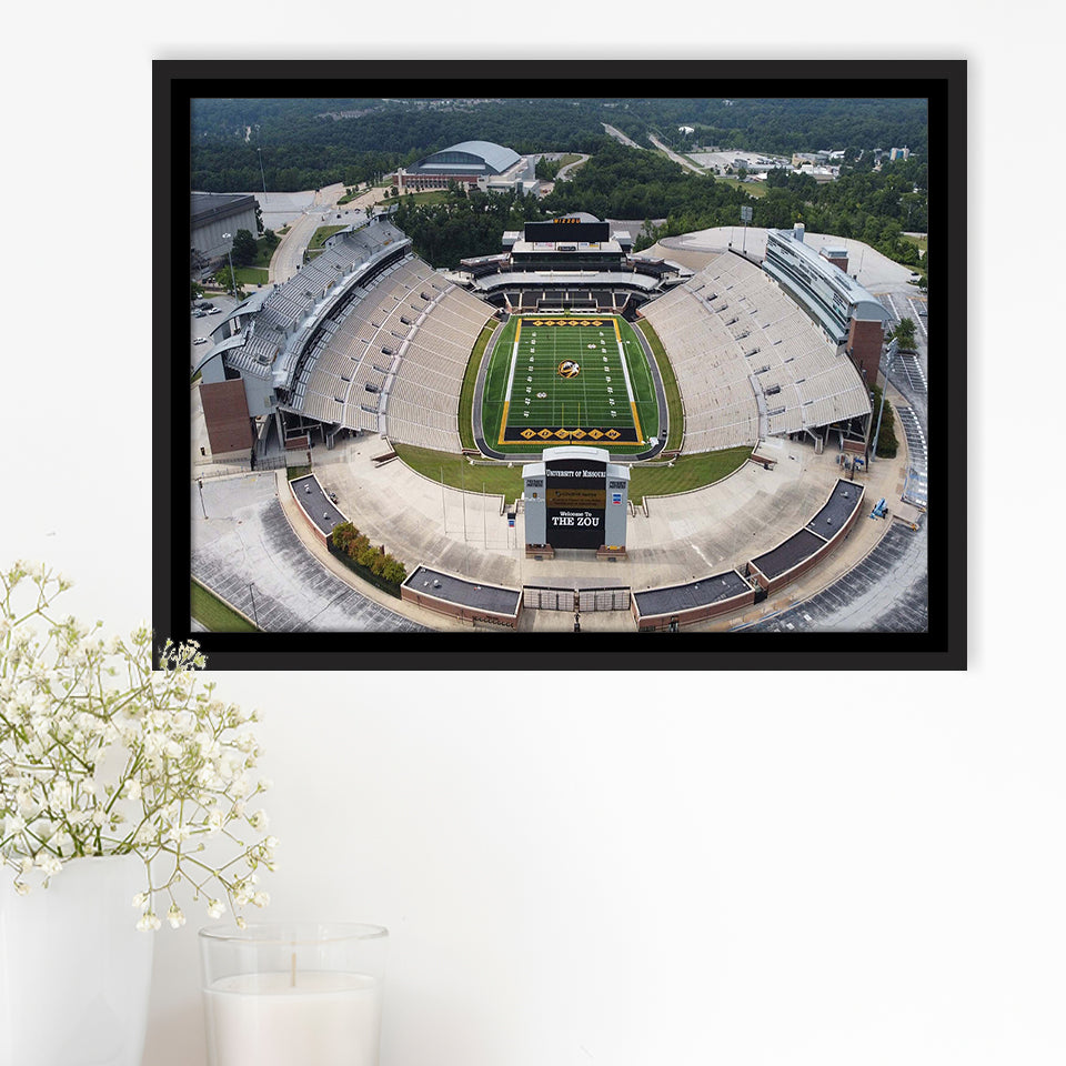Faurot Field Stadium Framed Canvas Prints Missouri Tigers Wall Art American,Sport Stadium Art Prints, Fan Gift
