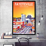 Fayetteville North Carolina Art Sunset Landscape, City Art Print, Framed Art Print Wall Art Home Decor, Framed Picture